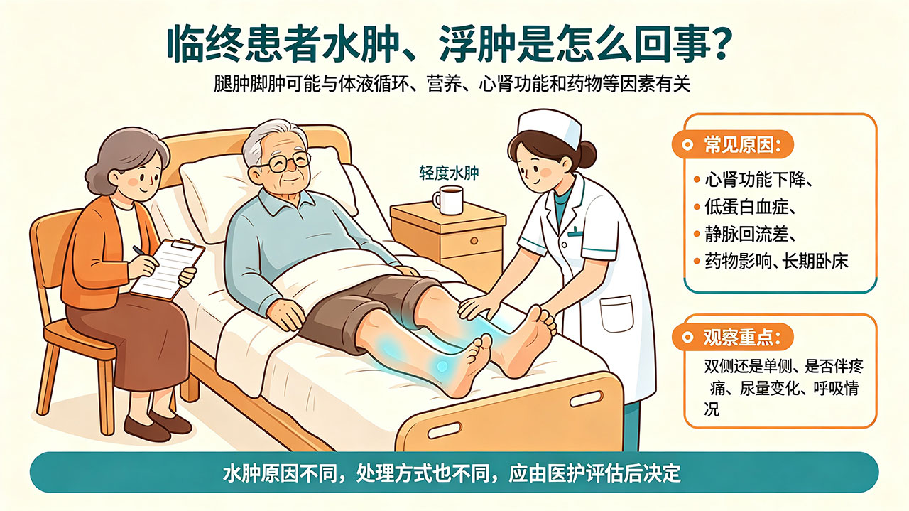 哈尔滨临终患者水肿、浮肿是怎么回事?腿肿脚肿要紧吗?
