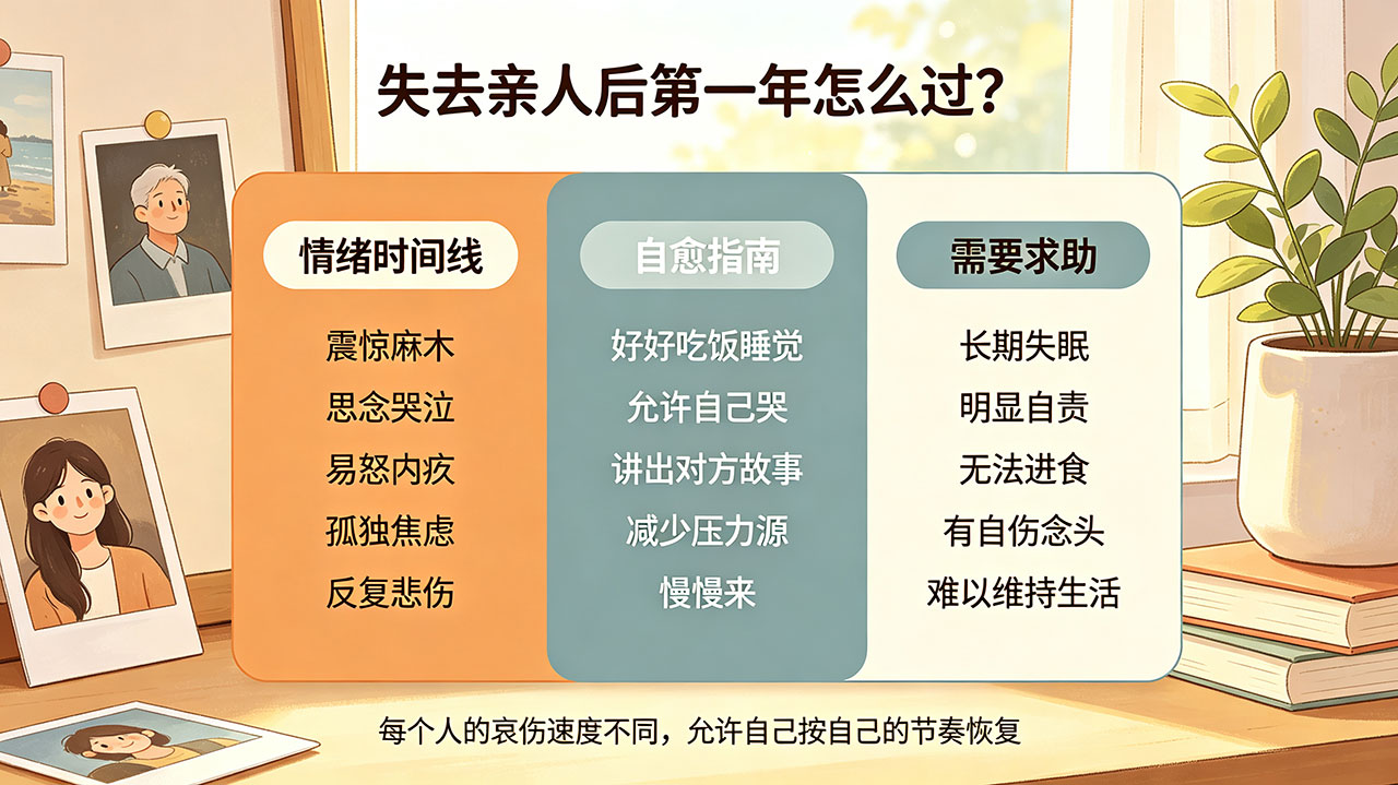 失去亲人后第一年怎么过?哀伤的时间线与自愈指南