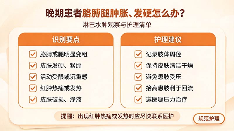 晚期患者胳膊腿肿胀、发硬怎么办?淋巴水肿护理