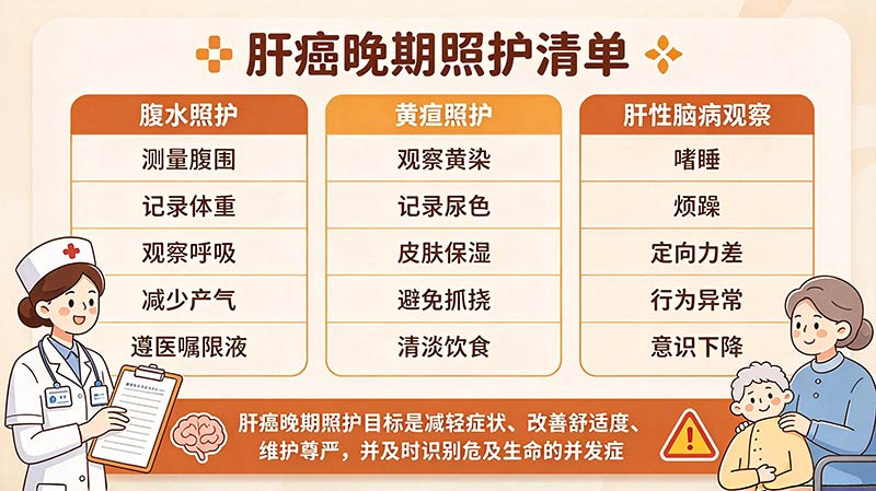 肝癌晚期怎么照护？腹水、黄疸、肝性脑病的应对