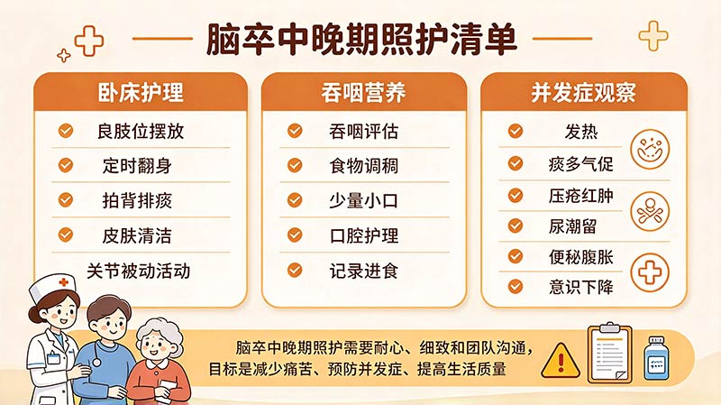 脑卒中（中风）晚期怎么照护？卧床、吞咽与并发症管理
