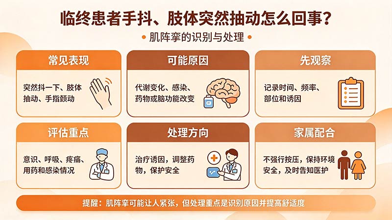 临终患者手抖、肢体突然抽动怎么回事？肌阵挛的识别与处理
