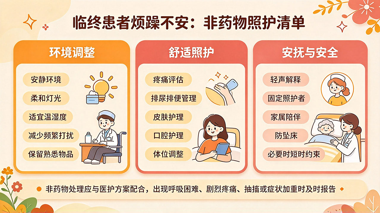 临终患者烦躁不安、总想动怎么办？非药物处理