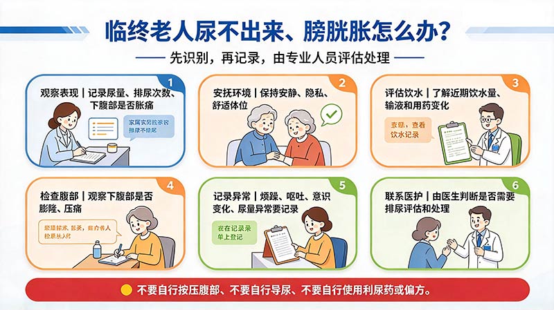 临终老人尿不出来、膀胱胀怎么办？尿潴留识别与处理